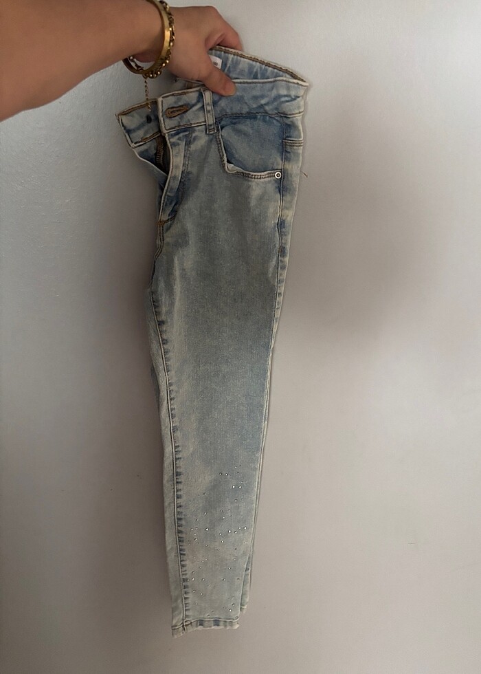 Zara taşlı jean skinny kız çocuk - Görsel 4
