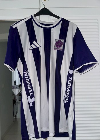 Adidas Mor Beyaz Dikey Cizgili Futbol Formasi