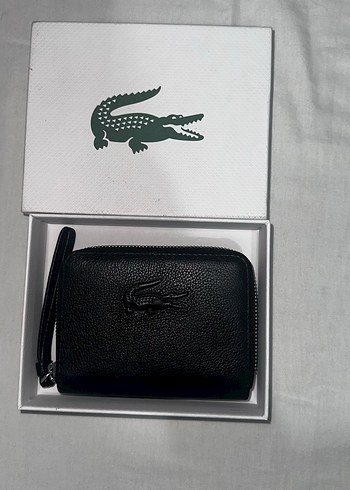 Lacoste Siyah Deri Fermuarli Cuzdan