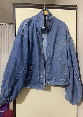 Diğer Mavi Denim Oversize Ceket
