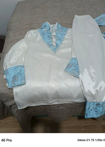 Beyaz Etnik Desenli Çocuk Sünnet Kıyafeti - Görsel 3