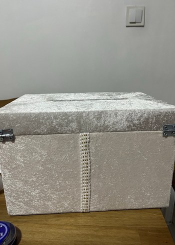 Nakışlı Beyaz takı nikah Kutusu - Görsel 6