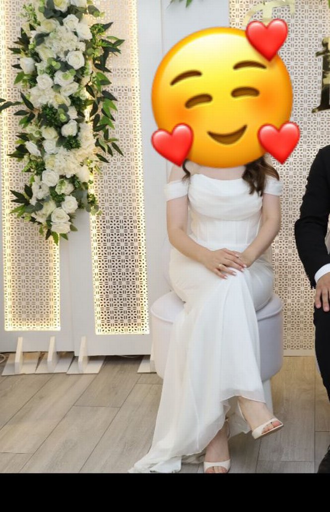 Beyaz Straplez Uzun Düğün Elbisesi - Görsel 3