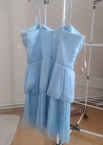 Mavi Drapeli Mini Abiye Elbise - Görsel 2