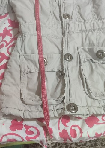 Düğmeli bej Midi Kadın Ceket - Görsel 3