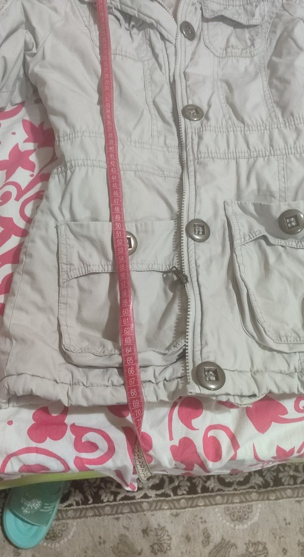 Düğmeli bej Midi Kadın Ceket - Görsel 3