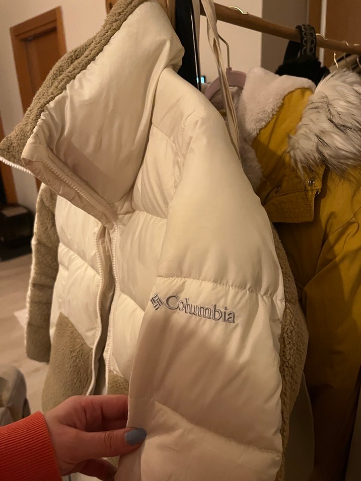 Kürk Detaylı Kadın Krem-Kahve Kışlık Mont - Görsel 2