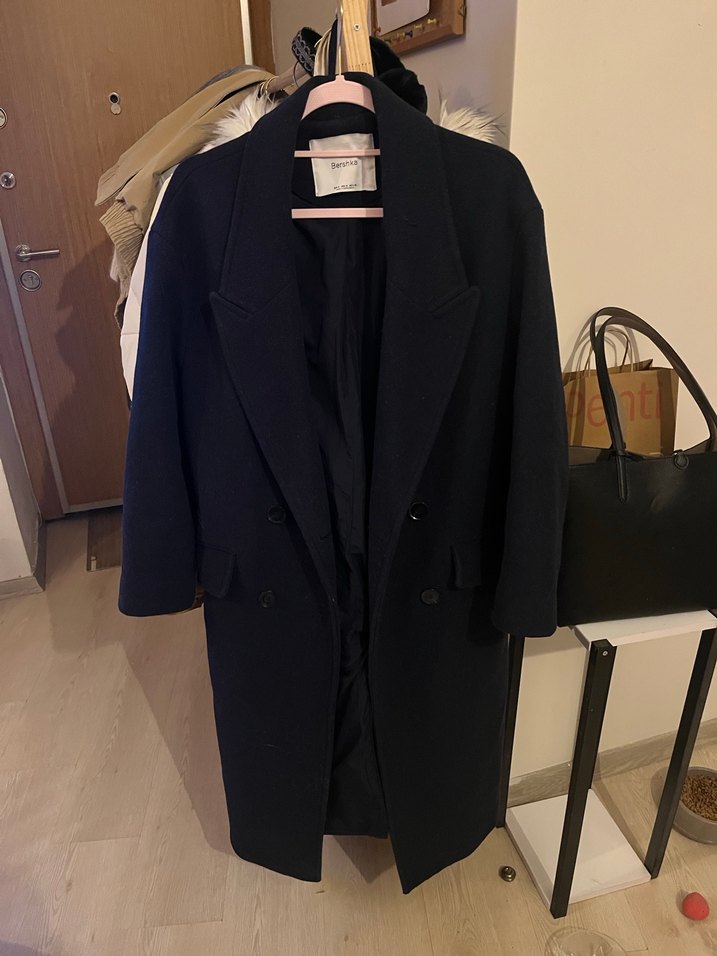 Siyah Çift Düğmeli Kaban - Görsel 2