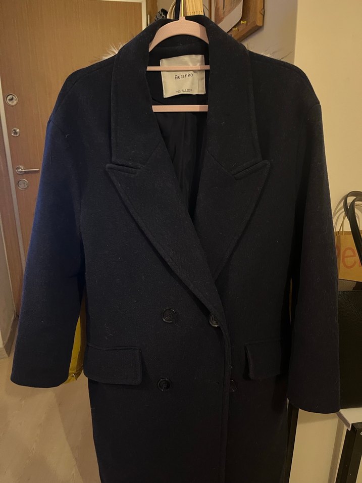 Siyah Çift Düğmeli Kaban - Görsel 3