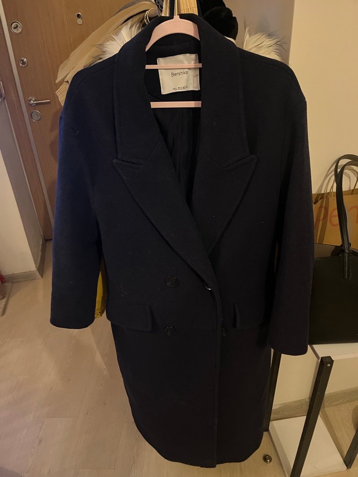 Siyah Çift Düğmeli Kaban - Görsel 4