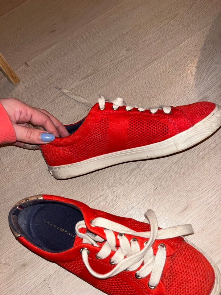 Kırmızı Kadın Spor Ayakkabı Velcro Detaylı - Görsel 4