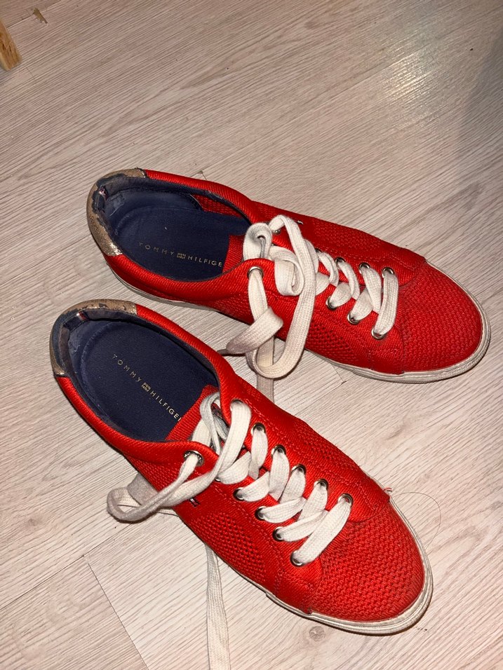 Kırmızı Kadın Spor Ayakkabı Velcro Detaylı - Görsel 2