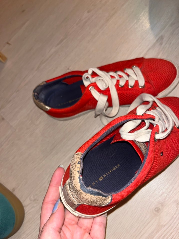 Kırmızı Kadın Spor Ayakkabı Velcro Detaylı - Görsel 3