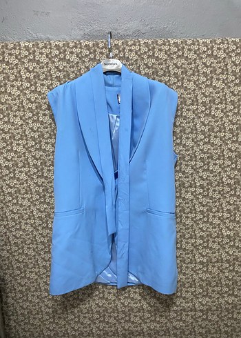 Diğer Sik Acik Mavi Kolsuz Blazer