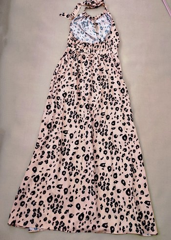 Leopar Desenli  Uzun Elbise - Görsel 2