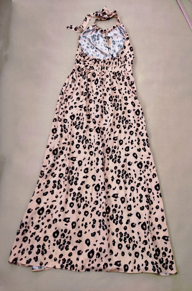 Leopar Desenli  Uzun Elbise - Görsel 2