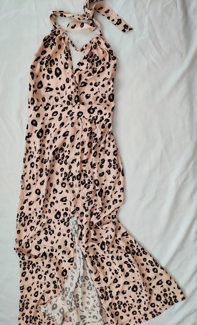 Leopar Desenli  Uzun Elbise - Görsel 3