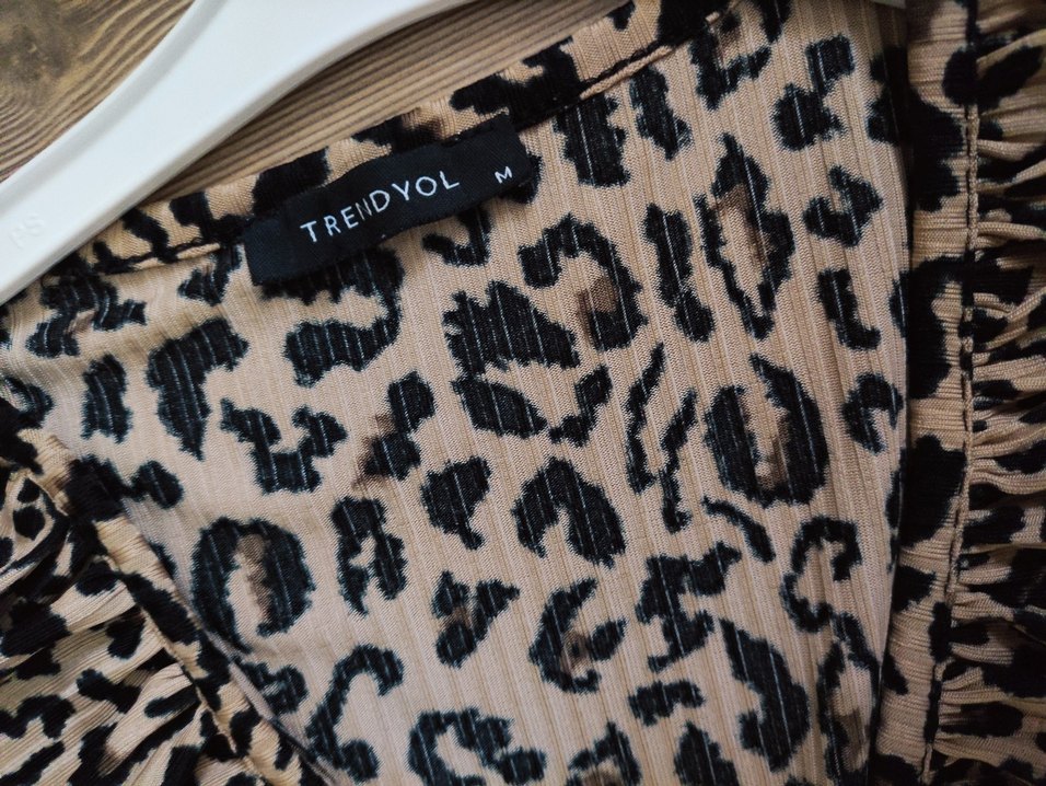 Kahverengi Leopar Desenli Kadın Tulum - Görsel 2