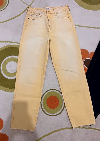Diğer Acik Sari Yuksek Bel Denim Jean