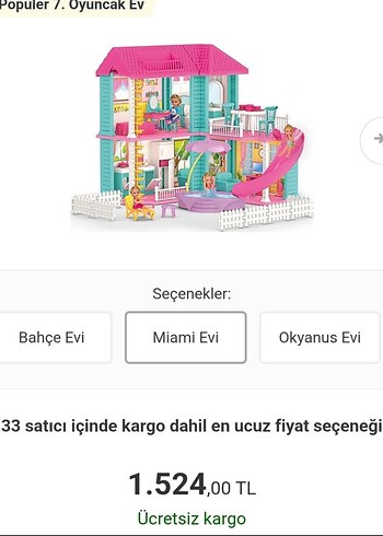 Beden Renk Renkli Pembe Oyuncak Ev ve Kaydırak Seti
