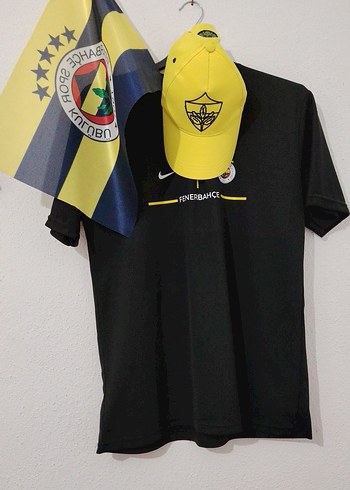 Adidas Fenerbahce Siyah Tisort Sari Sapka Seti