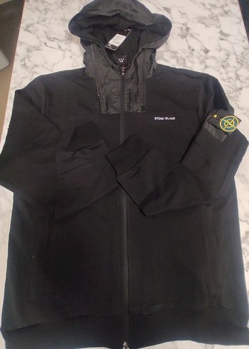 Stone Island Siyah Kapüşonlu Erkek Rüzgarlık - Görsel 3