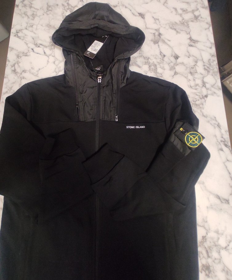Stone Island Siyah Kapüşonlu Erkek Rüzgarlık - Görsel 2