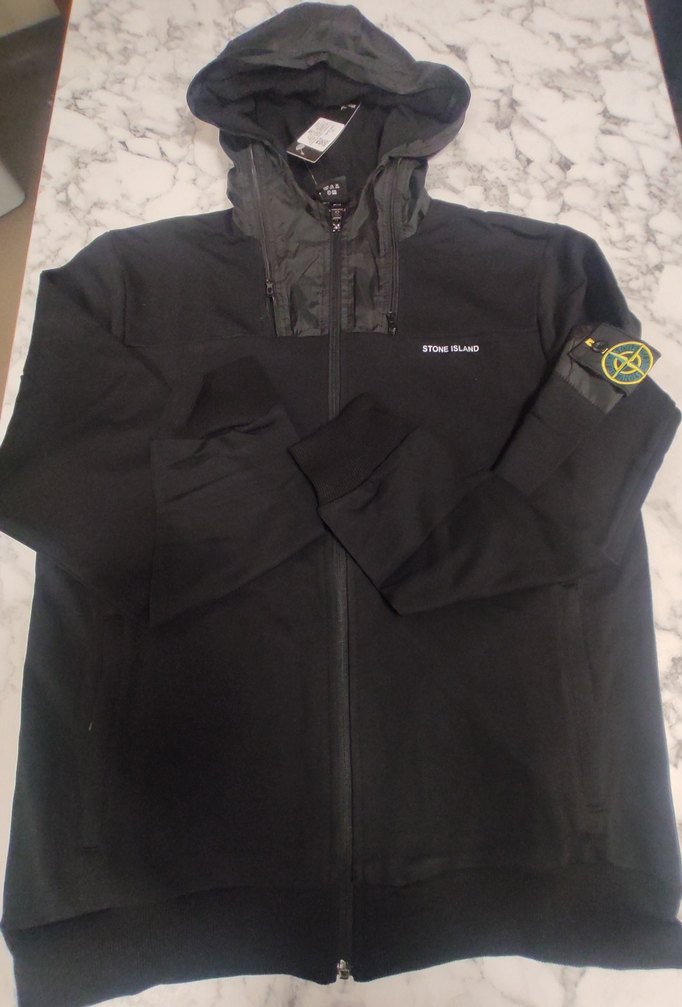 Stone Island Siyah Kapüşonlu Erkek Rüzgarlık - Görsel 3