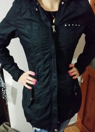 Siyah trenchcoat 36/38 beden