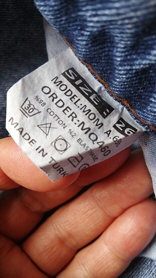 38 Beden Mom jeans kot