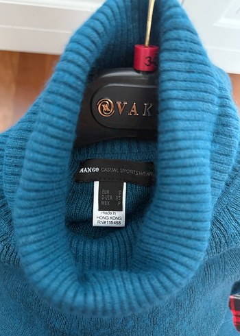 Kadın Turkuaz Balıkçı Yaka Triko Elbise - Görsel 5