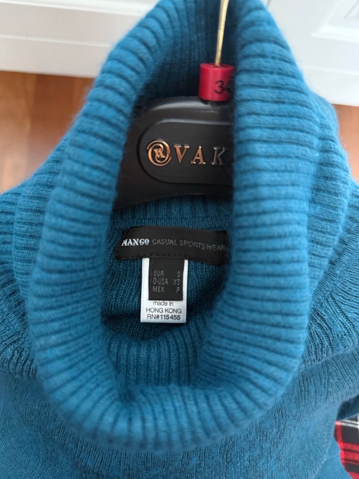 Kadın Turkuaz Balıkçı Yaka Triko Elbise - Görsel 5