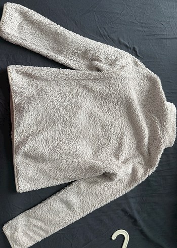 Bej Yumuşak Dokulu Yüksek Yakalı Kadın Ceket - Görsel 2