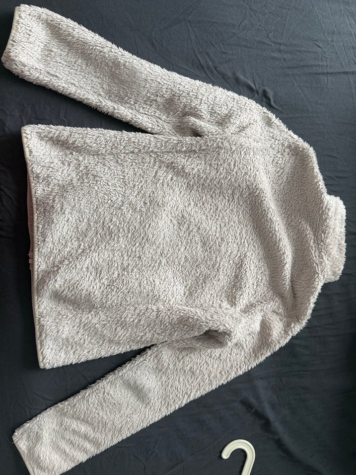 Bej Yumuşak Dokulu Yüksek Yakalı Kadın Ceket - Görsel 2