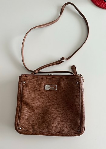 Kilitli Kahverengi Deri Kadın Çanta - Görsel 3