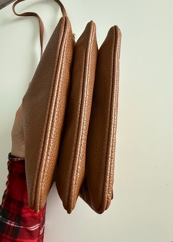 Kilitli Kahverengi Deri Kadın Çanta - Görsel 7