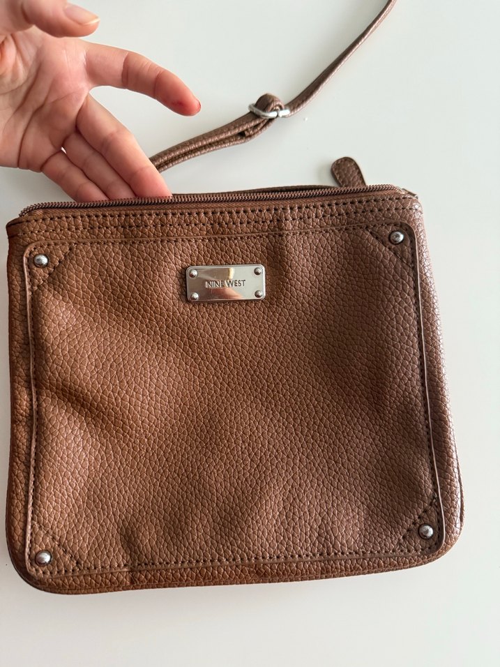 Kilitli Kahverengi Deri Kadın Çanta - Görsel 2