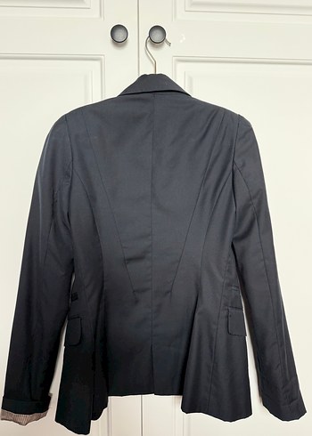 Düğmeli Koyu Gri Kadın Blazer Ceket - Görsel 4