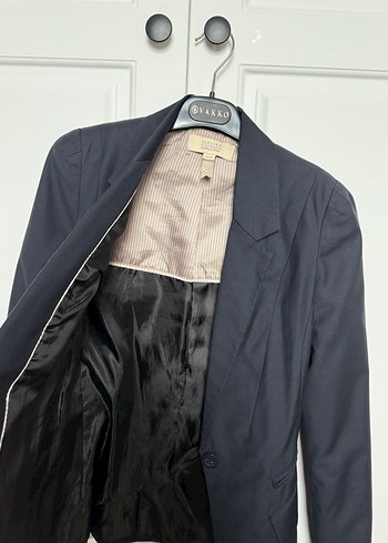 Düğmeli Koyu Gri Kadın Blazer Ceket - Görsel 2