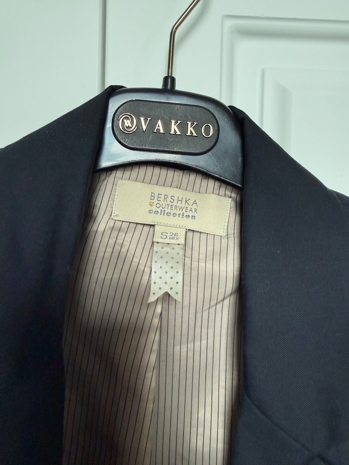 Düğmeli Koyu Gri Kadın Blazer Ceket - Görsel 3