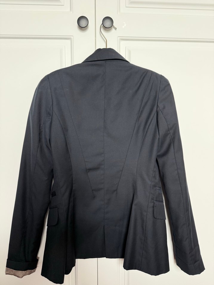 Düğmeli Koyu Gri Kadın Blazer Ceket - Görsel 4