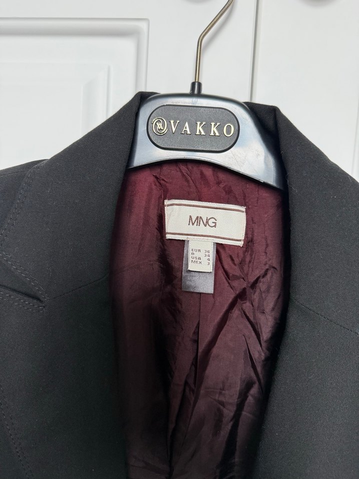 Bordo Astarlı Siyah Kadın Blazer Ceket - Görsel 2