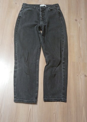 Gri Kadın Denim Salaş Jean Pantolon