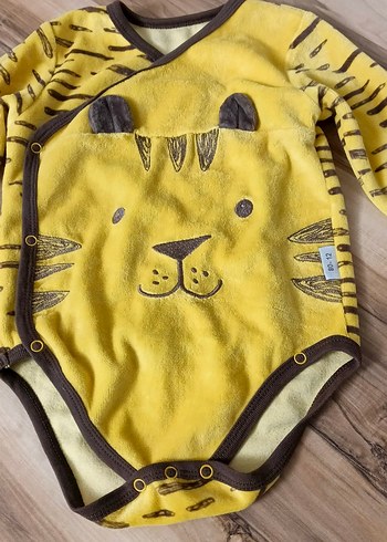 Sarı Zebra Desenli Bebek Body - Görsel 6