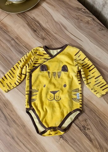 Sarı Zebra Desenli Bebek Body - Görsel 2