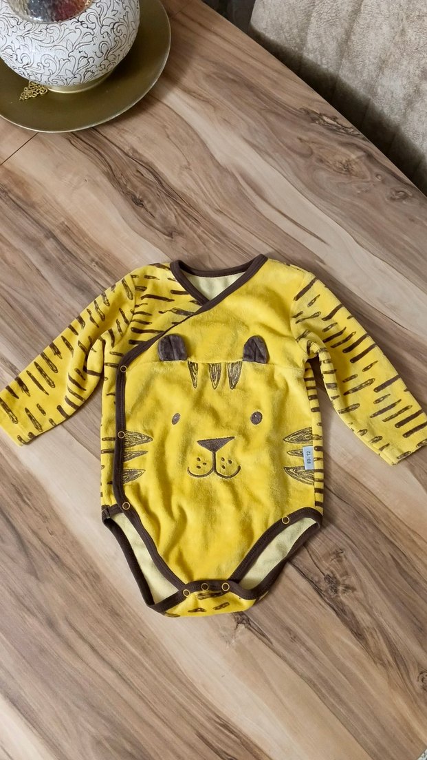 Sarı Zebra Desenli Bebek Body - Görsel 2