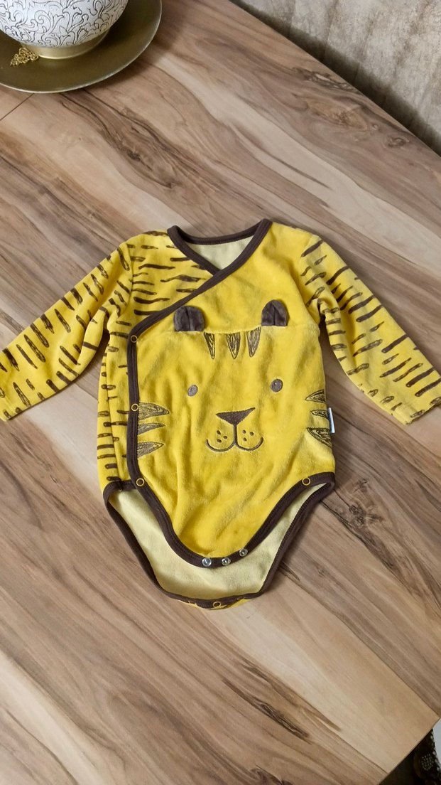 Sarı Zebra Desenli Bebek Body - Görsel 4