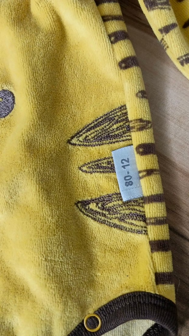 Sarı Zebra Desenli Bebek Body - Görsel 5