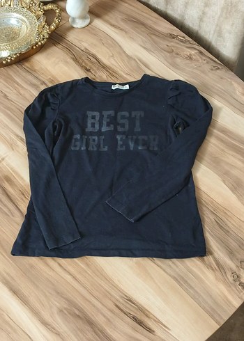 Kız Çocuk Gri Uzun Kollu Baskılı Tişört - Görsel 3