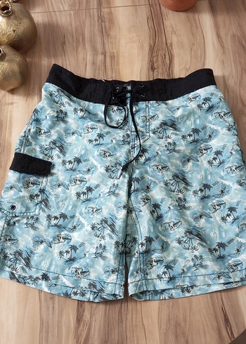 Erkek Mavi Batik Desenli deniz şortu - Görsel 2